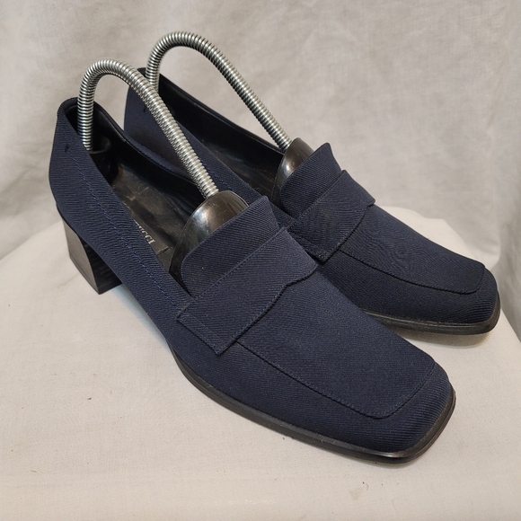 Vintage Sesto Meucci Block Heels Navy Sz 10 M - Picture 3 of 8
